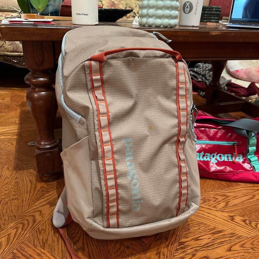 Patagonia  Slate Grey Baby Blue and Copper Orange Black Hole Back pack